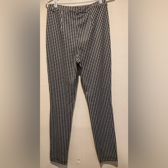 Maeve Anthropologie Gingham Plaid Black White Pants Leggings - Picture 5 of 5